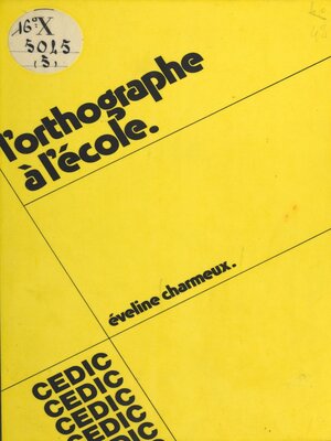 cover image of L'Orthographe à l'école